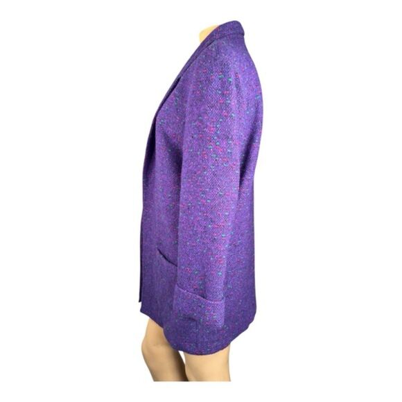 Vintage Elliot Andrews Oversized Purple Tweed Blazer - Picture 4 of 6